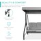 Best Choice Products 3-Seat Outdoor Converting Canopy Swing Glider Patio Hammock w/ Removable Cushions